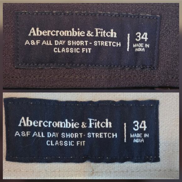 Abercrombie & Fitch A&F All Day Shorts 2-pair Classic Fit Stretch NWT sz 34 - Picture 3 of 11